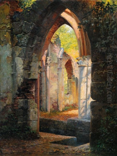 Gate Oil Painting by Robert Nadler