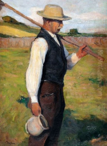In the Fields Oil Painting by sandor Nyilasy