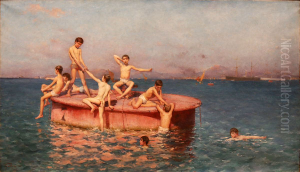 Bouee en rade de Toulon. Oil Painting by Octave Gallian