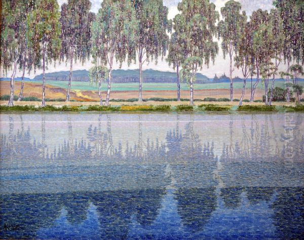 Birken am See Oil Painting by Albert Konig