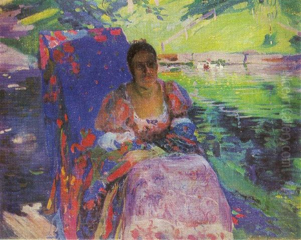 By the Pond. Oil Painting by Oleksandr Murashko