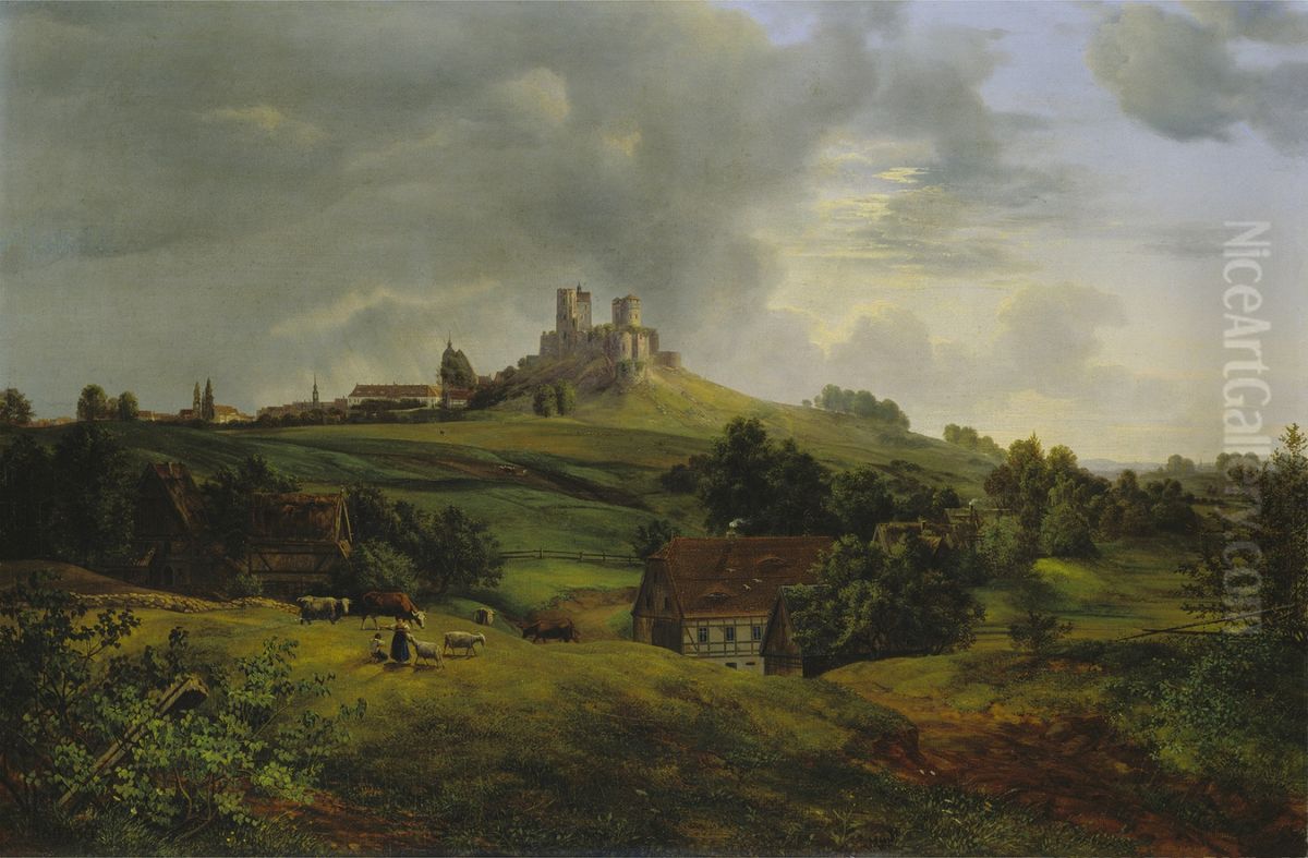 Stolpen, Gesamtansicht Oil Painting by Ernst Ferdinand Oehme