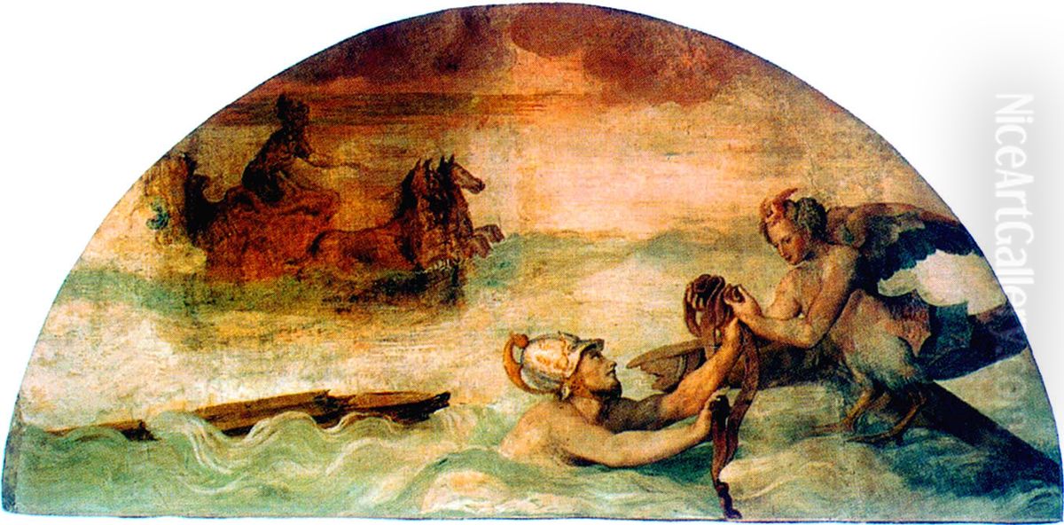 Odysseus and Ino Oil Painting by Alessandro Allori