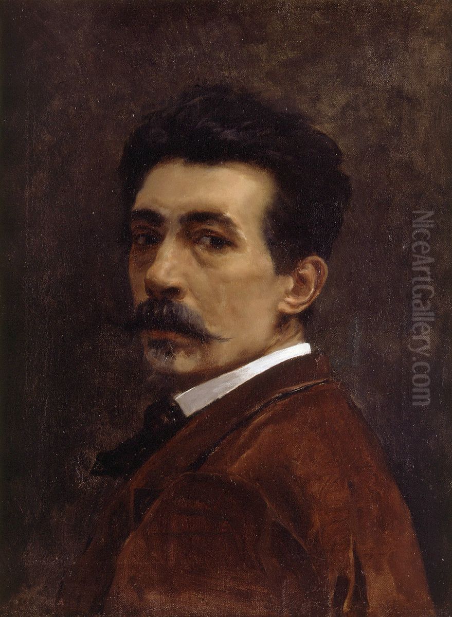 Self-portrait Oil Painting by Joaquin Agrasot y Juan