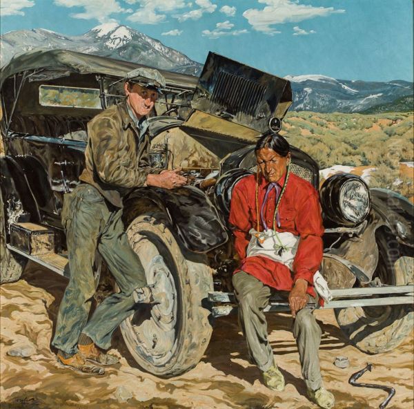 Bob Abbott and His Assistant Oil Painting by Walter Ufer