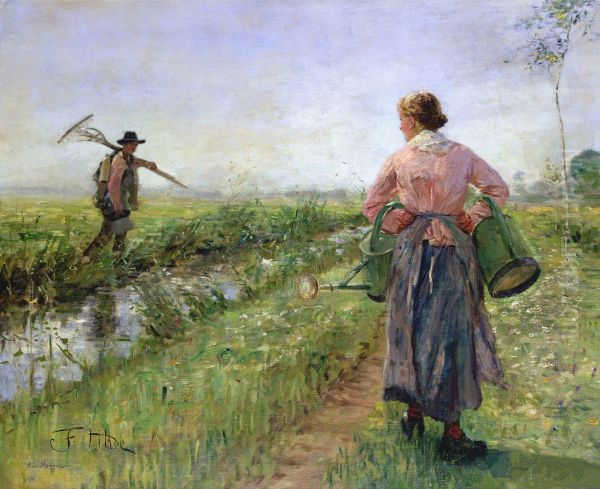 In the Morning Oil Painting by Fritz von Uhde