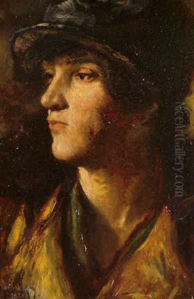 Contemplation Oil Painting by Ignac Ujvary