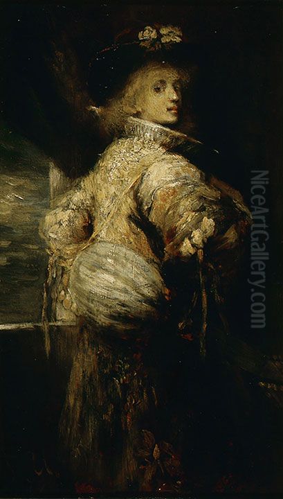 The Musical Cavalier Oil Painting by Fritz von Uhde