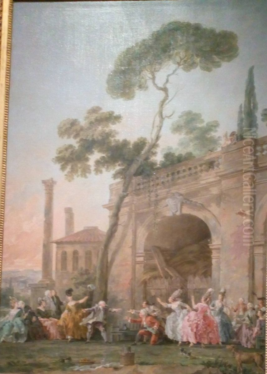 Le Jeu de colin-maillard Oil Painting by Noel Halle