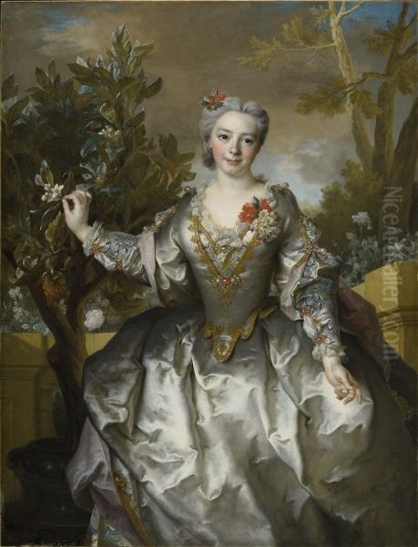 Louise-Madeleine Bertin de Vaugien, comtesse de Montchal Oil Painting by Nicolas de Largilliere