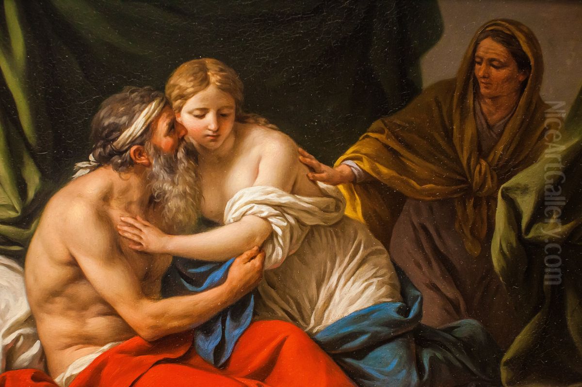 Sarah Presenting Hagar to Abraham Oil Painting by Louis-Jean-Francois Lagrenee