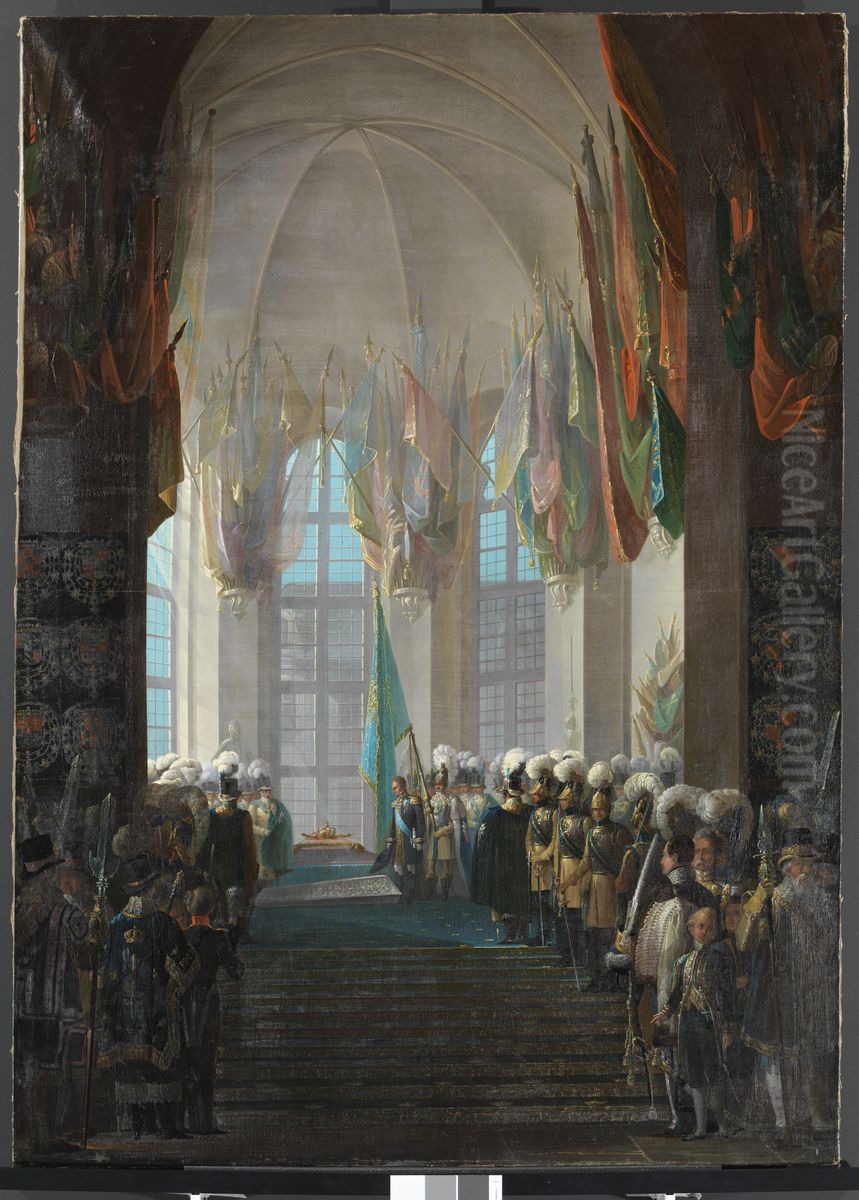 Historiebild Oil Painting by Theodor Henrik Lundh