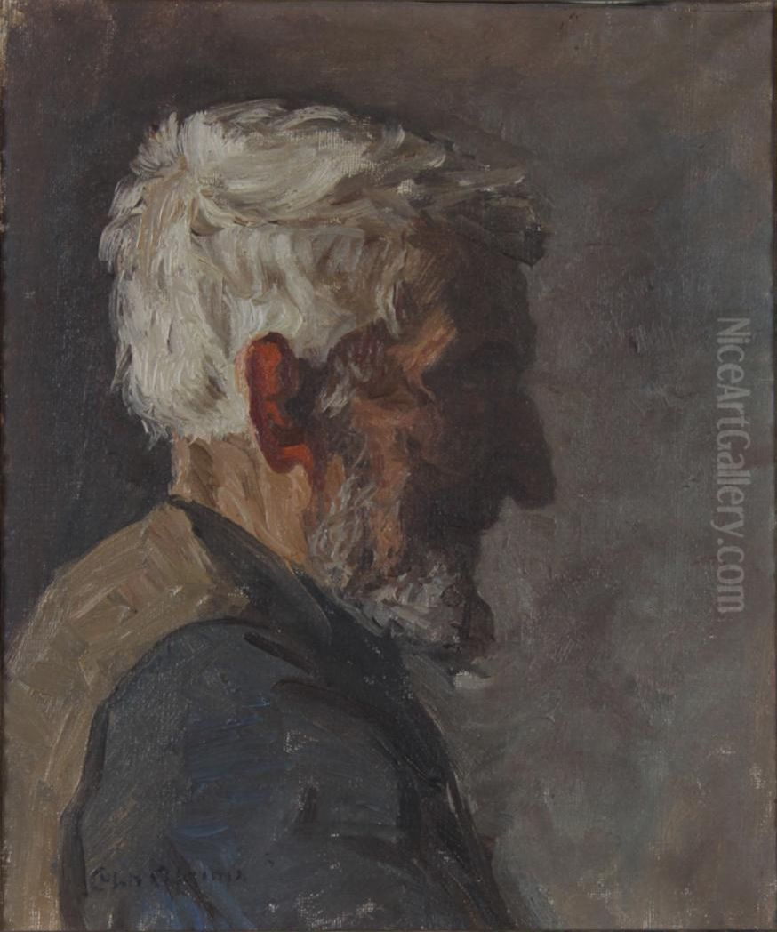 Profile of an old man. Oil Painting by Christian Aigens