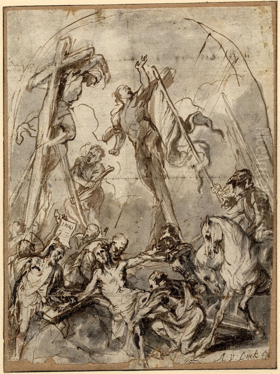 Christ nailed to the Cross Oil Painting by Sir Anthony Van Dyck