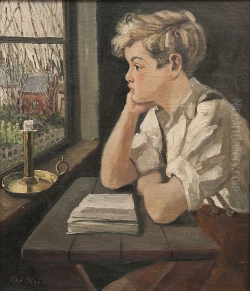 Portrait of a boy. Oil Painting by Christian Aigens
