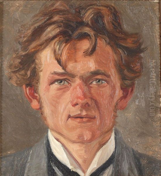 Portraet af Jens Braae. Oil Painting by Christian Aigens