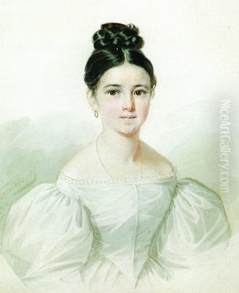 Natalia Uvarova Oil Painting by Jan Ksawery Kaniewski