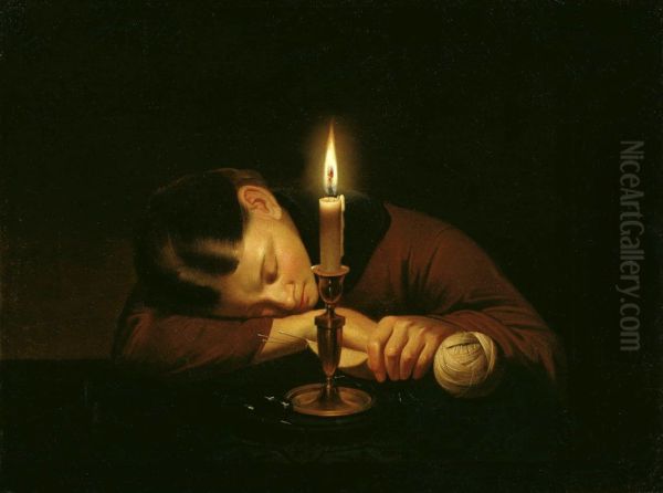 <<Usnula>> Oil Painting by Pyotr Petrovich Zabolotsky
