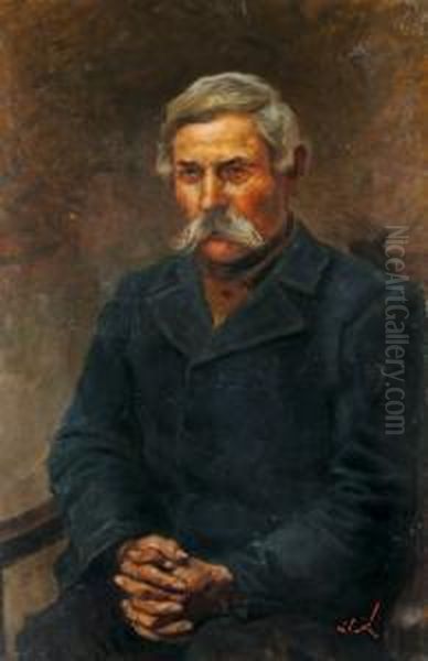 Portrait of a Peasant Oil Painting by Pal Vago
