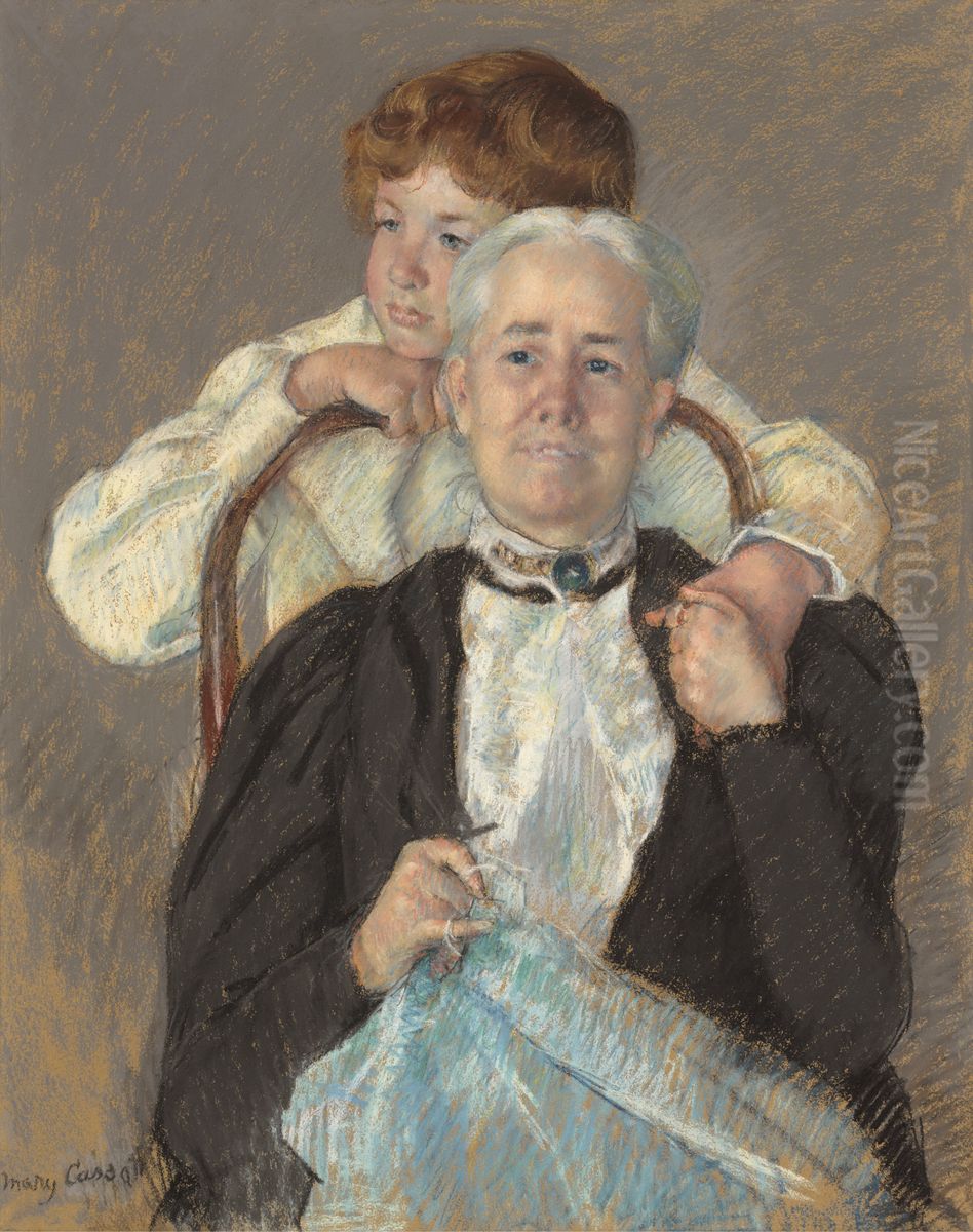 Portrait of Mrs. Cyrus J. Lawrence with her Grandson R. Lawrence Oakley Oil Painting by Mary Cassatt