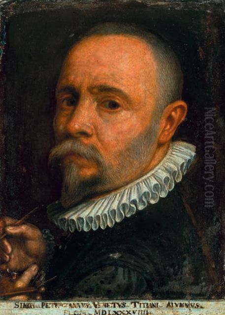 Autoritratto (Peterzano) Oil Painting by Simone Peterzano