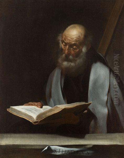Saint Jude Thaddee Oil Painting by Jusepe de Ribera