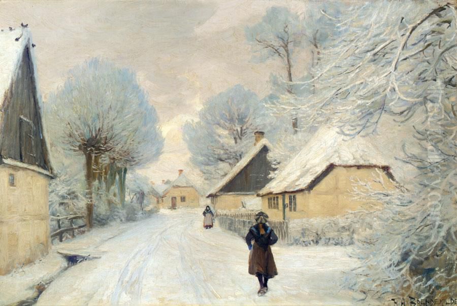 View from Naestved. Oil Painting by H. A. Brendekilde
