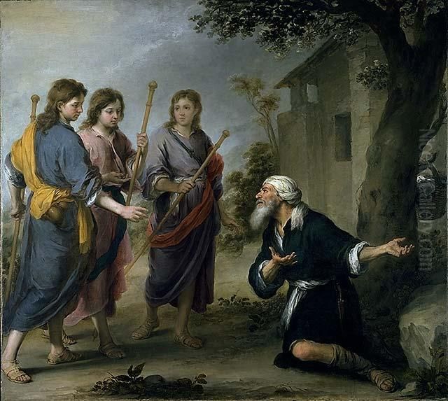 Abraham Receiving the Three Angels Oil Painting by Bartolome Esteban Murillo