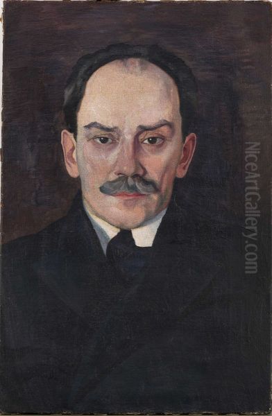 Portret Stefana Zeromskiego Oil Painting by Stanislaw Ignacy Witkiewicz