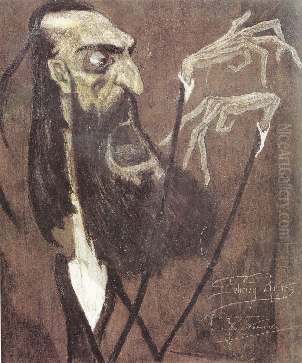 Louis Nameche Oil Painting by Felicien Rops