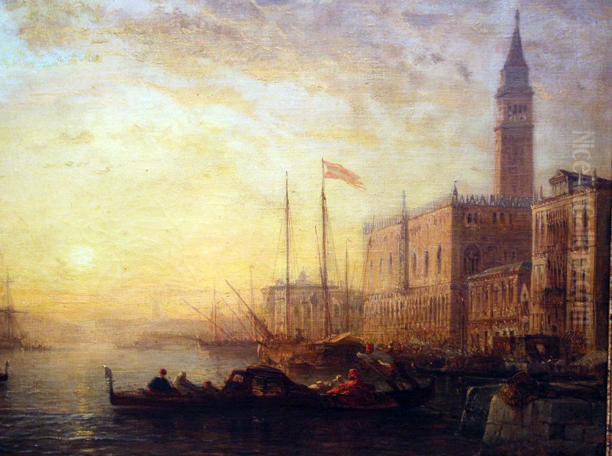 Grand Canal in Venice. Oil Painting by Felix Ziem