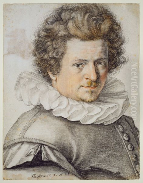 Portrait of Gillis van Breen Oil Painting by Hendrik Goltzius