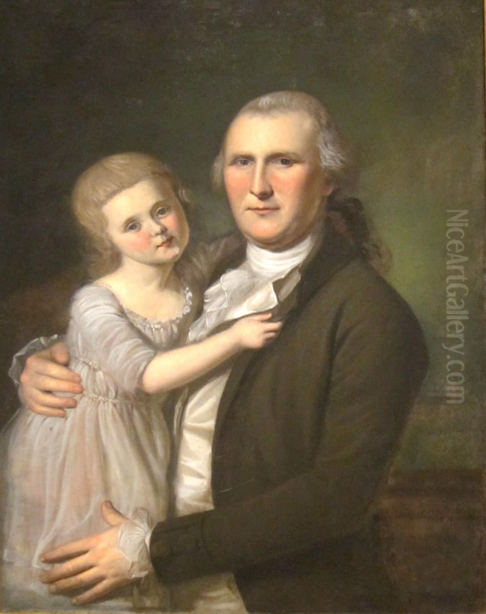 James Crawford and Daughter Oil Painting by Charles Willson Peale