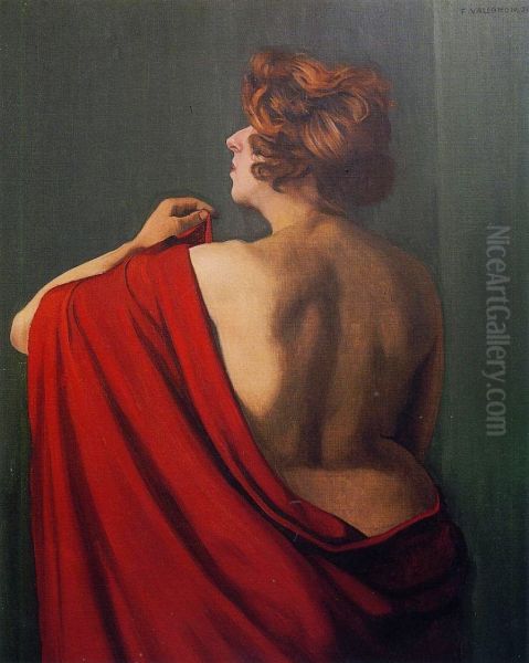 Femme au chale rouge Oil Painting by Felix Vallotton