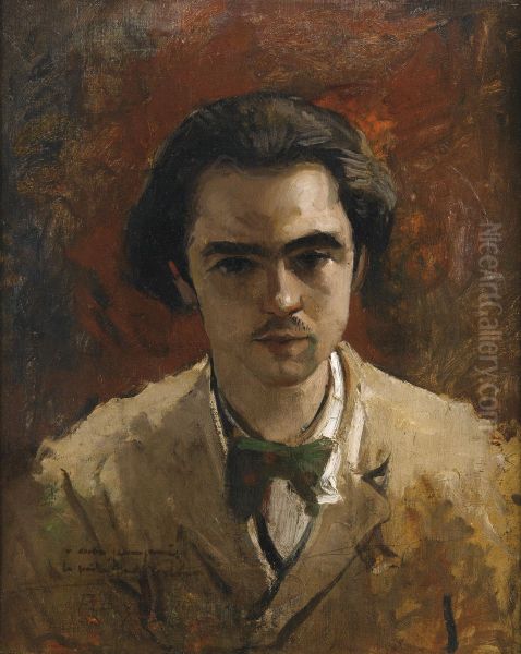 Bildnis des Paul Verlaine Oil Painting by Frederic Bazille