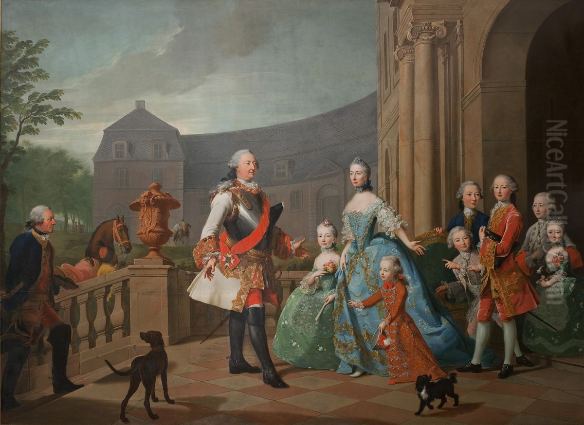 Furst Carl von Waldeck und Pyrmont und seine Familie (1756) Oil Painting by Johann Heinrich Tischbein