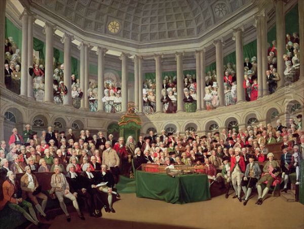 The Irish House of Commons, 1780. Oil Painting by Francis Wheatley