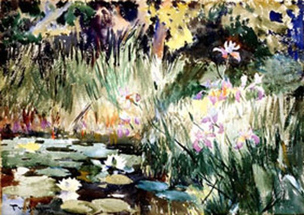 Iris and Lilies Oil Painting by Frank Weston Benson