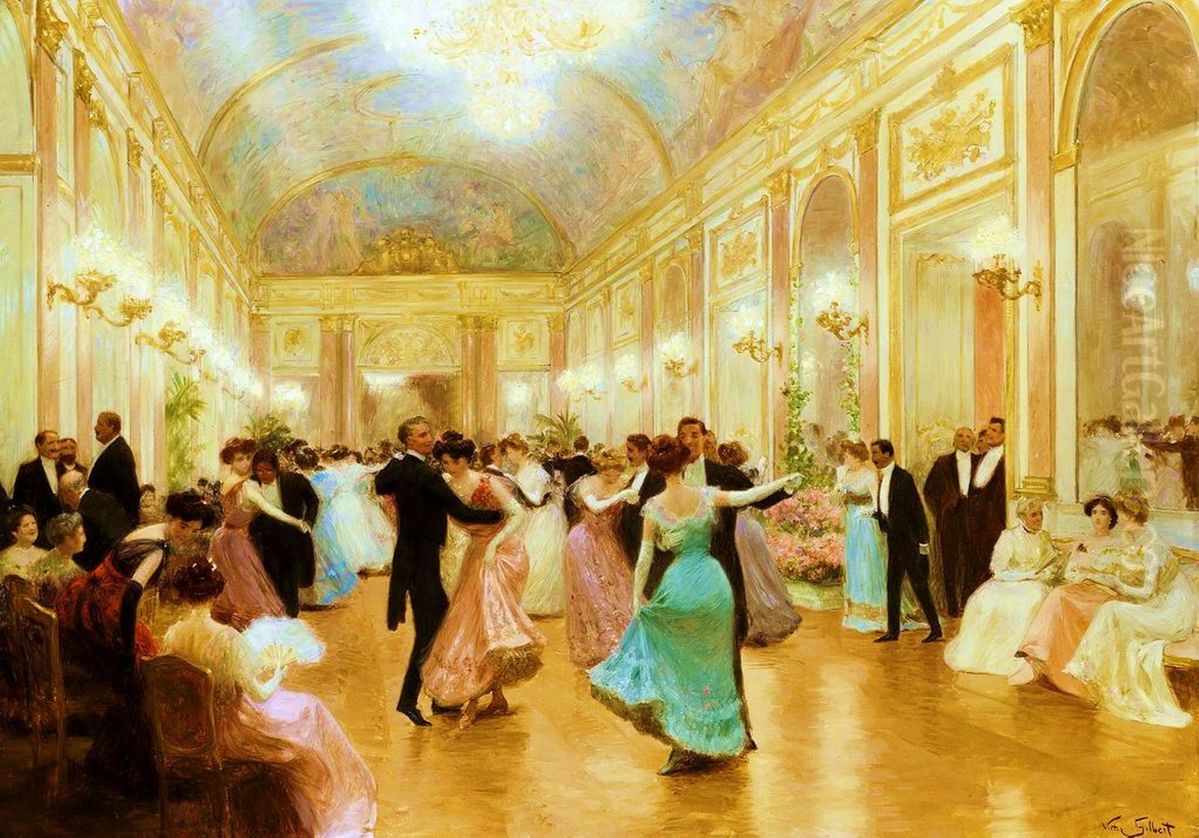The ball or an elegant evening Oil Painting by Victor Gilbert
