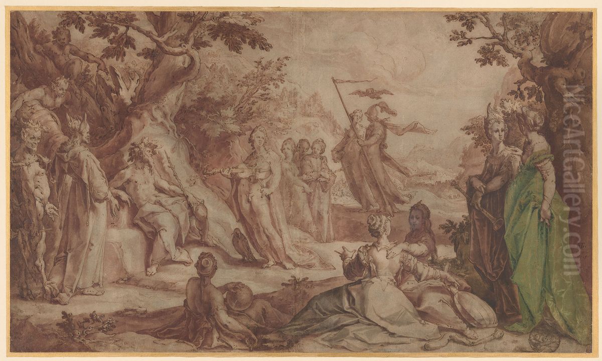 Judgment of Midas Oil Painting by Goltzius Hendrick