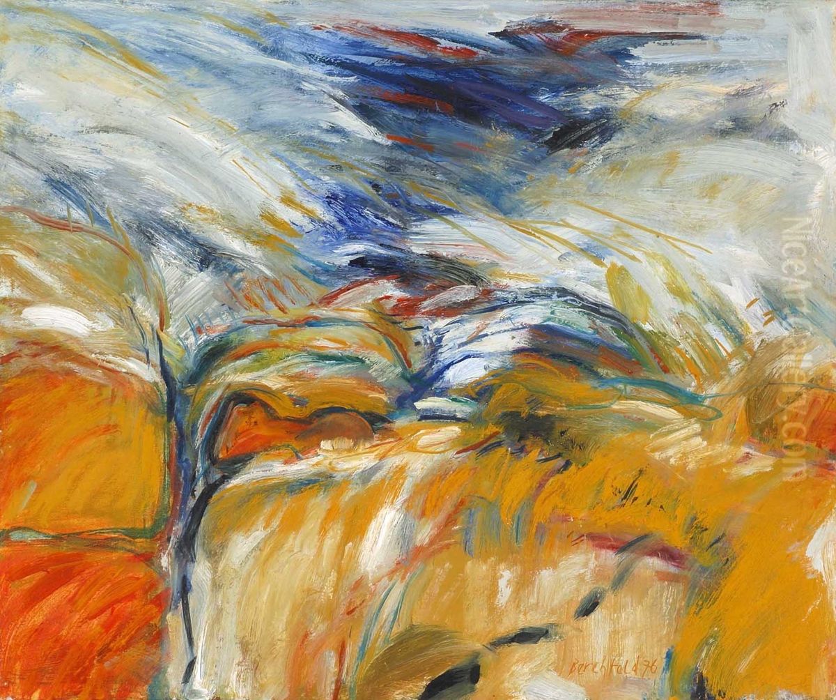 Hill in a Grain Field Oil Painting by Hubert Berchtold