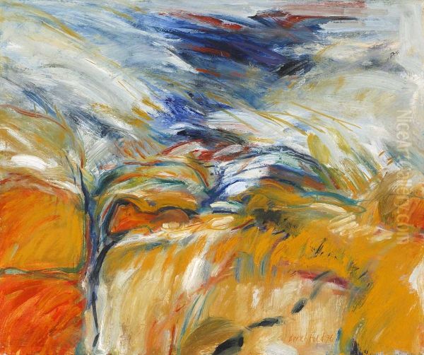Hugel im Kornfeld Oil Painting by Hubert Berchtold