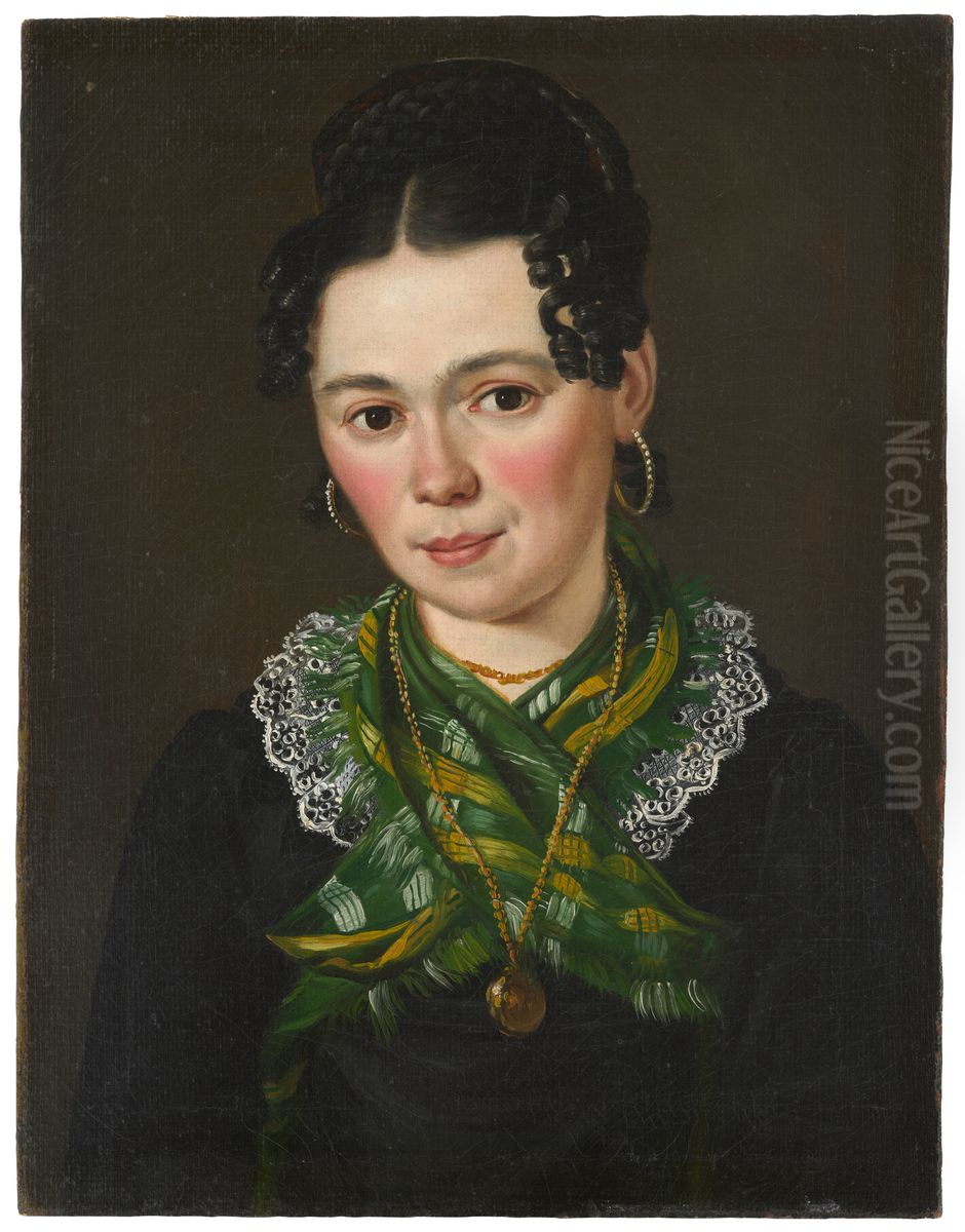 Creszentia Kirner, nee Knopfle, epouse de l'artiste Oil Painting by Lukas Kirner