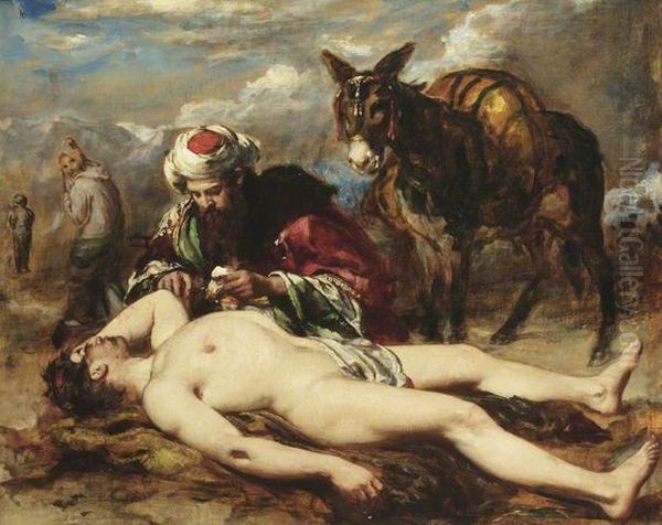 Le Bon Samaritain Oil Painting by William Etty