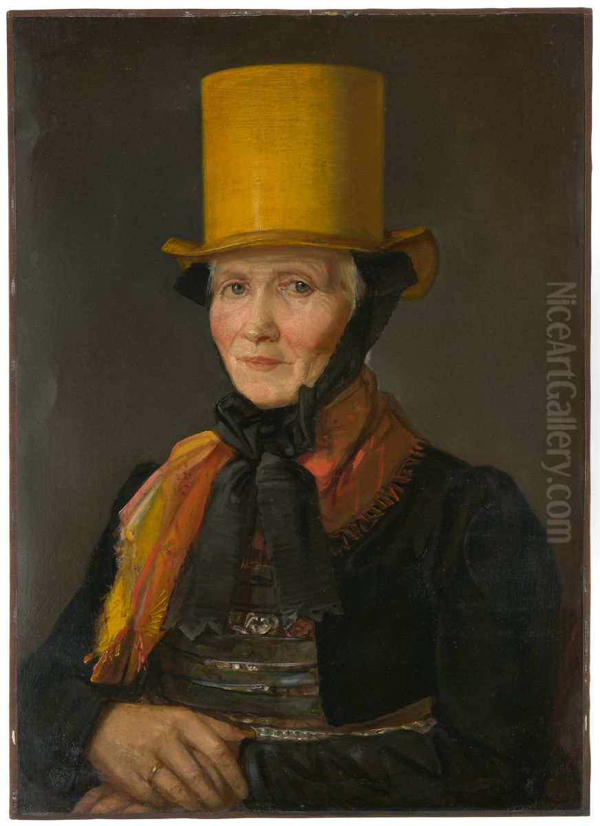 Portrait of Johanna Dold Oil Painting by Dionys Ganter