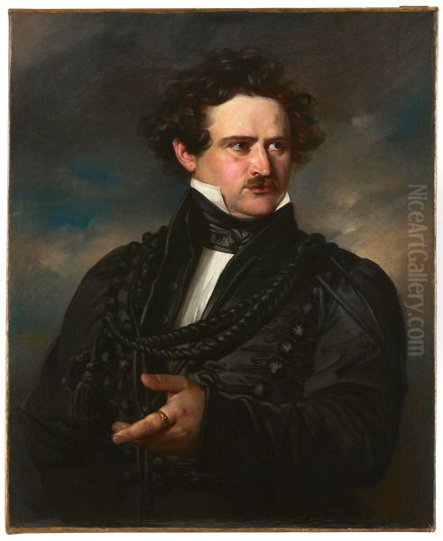 Der Schriftsteller Karl Spindler Oil Painting by Franz Xavier Winterhalter