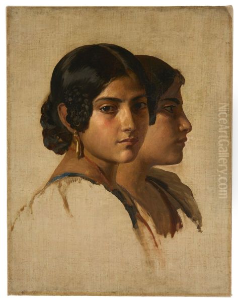Study of an Italian Girl Oil Painting by Franz Xaver Winterhalter