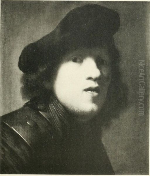 Self-portrait with gorget and beret Oil Painting by unknown