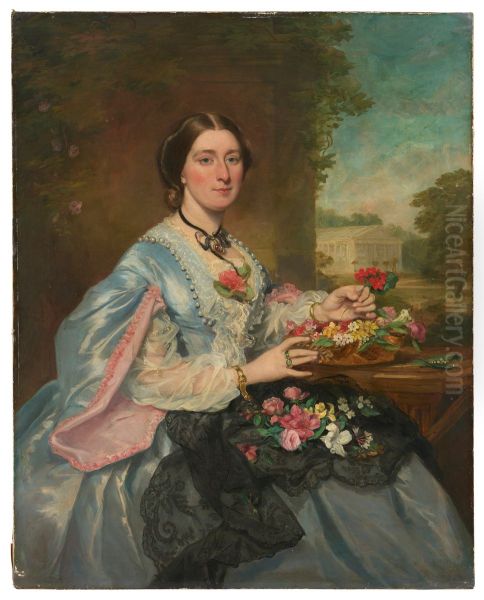Portrait of a Lady in Parkland Oil Painting by Franz Xavier Winterhalter