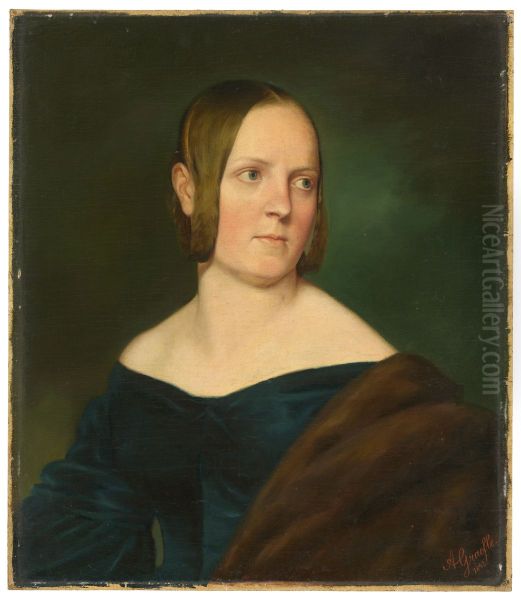 Portrait de dame Oil Painting by Albert Grafle
